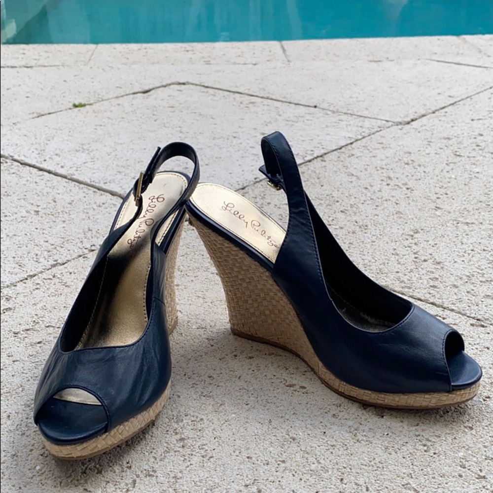 Lilly Pulitzer Navy Kristen Wedge